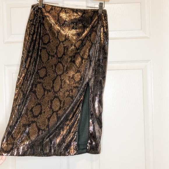 Python Sequin Skirt w/Slit | Medium | NWT - Picture 2 of 9